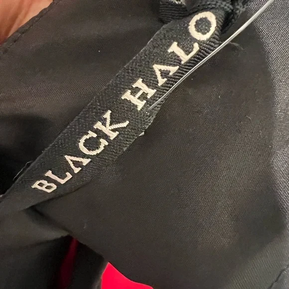 Black Halo- red and black cocktail dress.  Size 4 - Picture 4 of 5